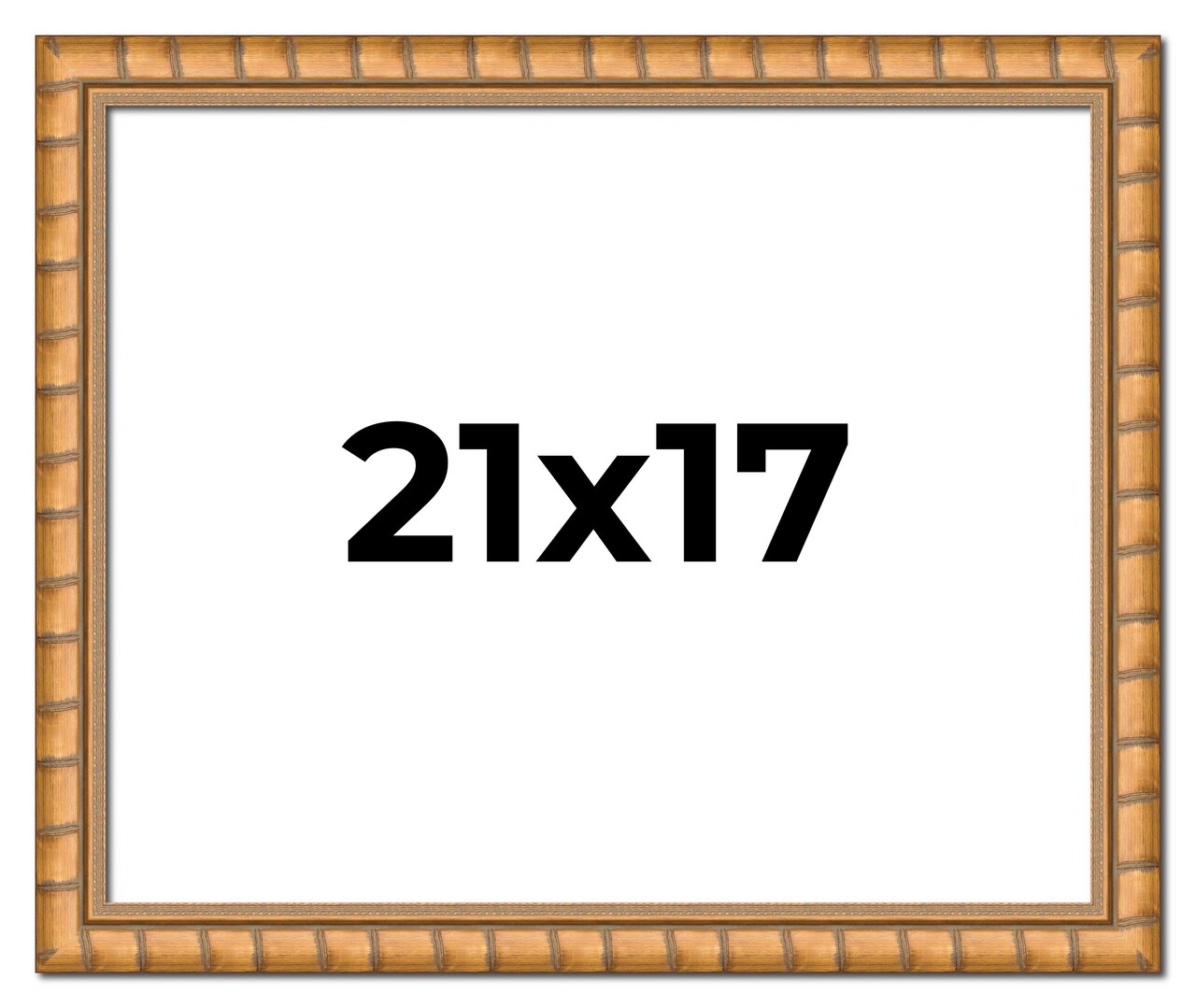 21x17 Gold Modern Bamboo Picture Frame - UV Acrylic, Foam Board Backing, Hanging Hardware